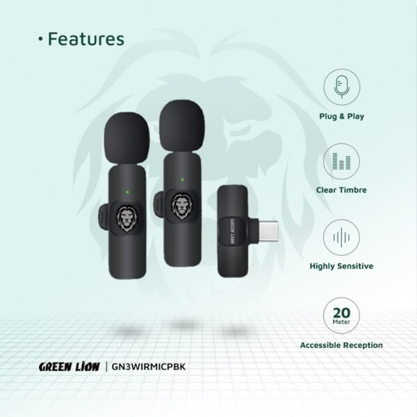 Green Lion 3 in 1 Wireless Microphone - Image 4