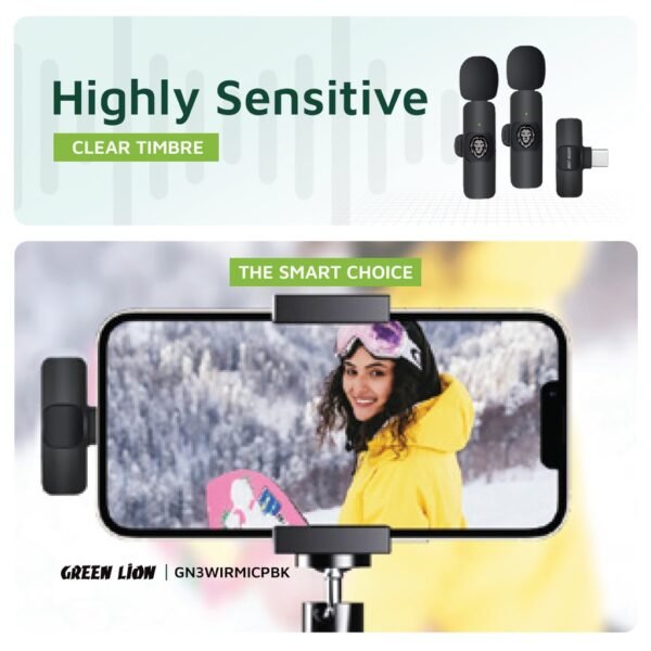 Green Lion 3 in 1 Wireless Microphone - Image 2
