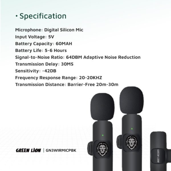 Green Lion 3 in 1 Wireless Microphone - Image 3