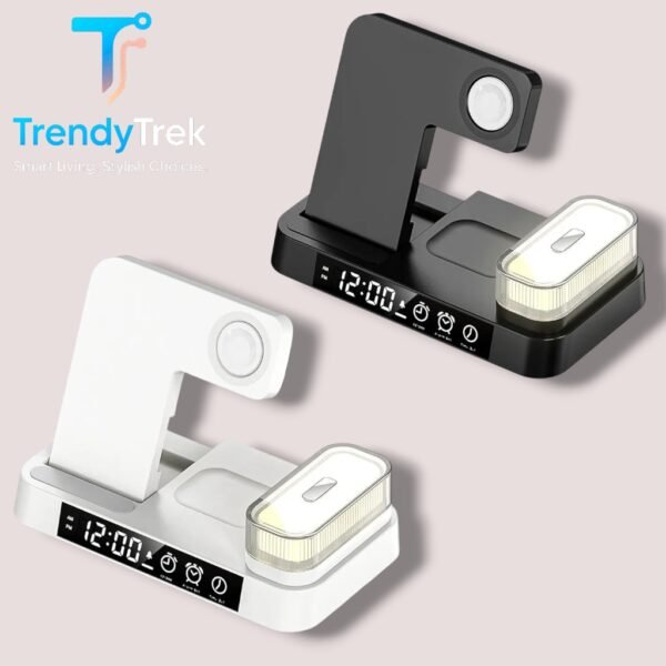 A37 – 4 in 1 Foldable Wireless Charging Station with Clock, Night Light & Qi Compatibility - Image 2