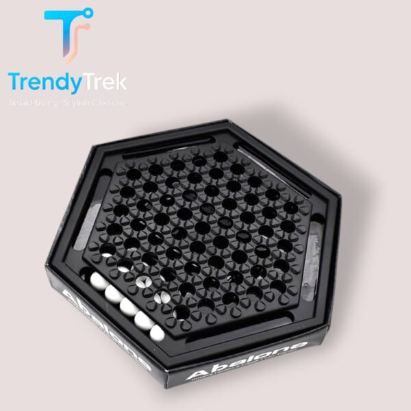 IQ Puzzle Game – Abalone (Black & White Marble Board)