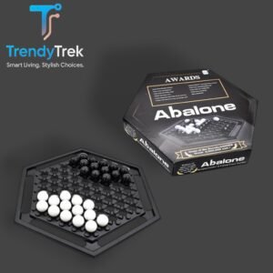 IQ Puzzle Game – Abalone (Black & White Marble Board)