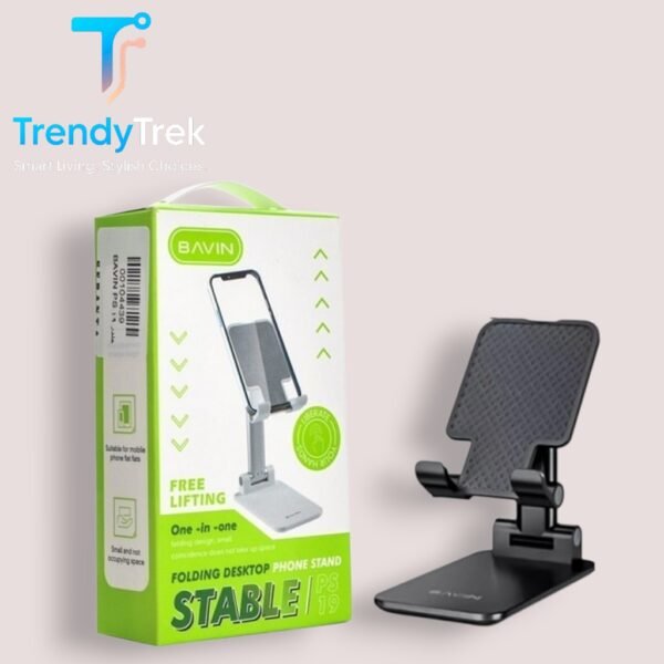 Bavin Folding Desktop Phone Stand (PS19) – Black - Image 2