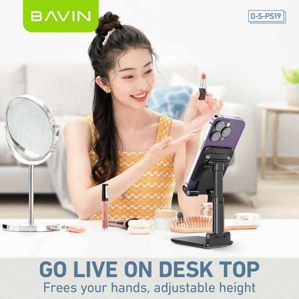 Bavin Folding Desktop Phone Stand (PS19) – Black - Image 9