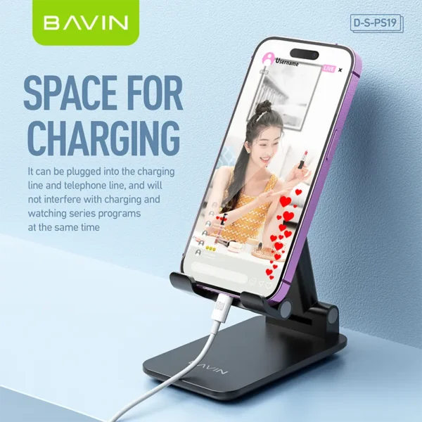 Bavin Folding Desktop Phone Stand (PS19) – Black - Image 5