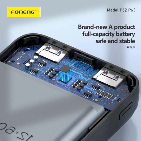 Foneng P63 – 30000mAh Dual-Port Power Bank with LED Display - Image 4