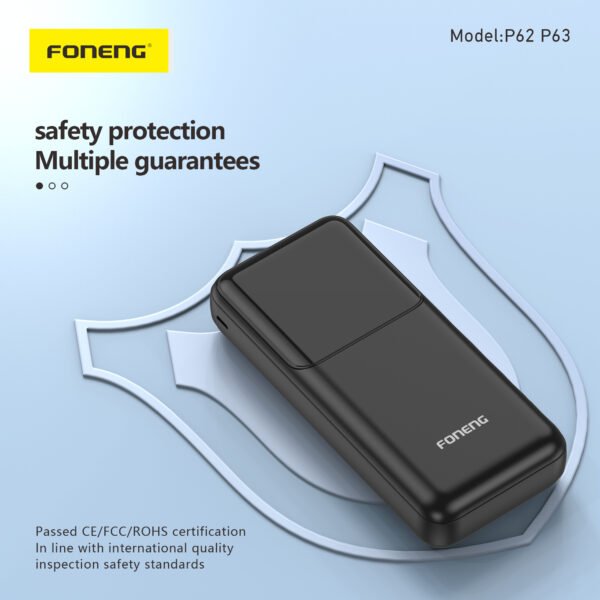 Foneng P63 – 30000mAh Dual-Port Power Bank with LED Display - Image 3