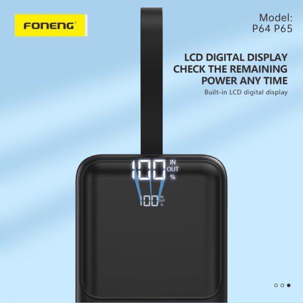 Foneng P64 40000mAh Fast Charging Power Bank – Black - Image 6