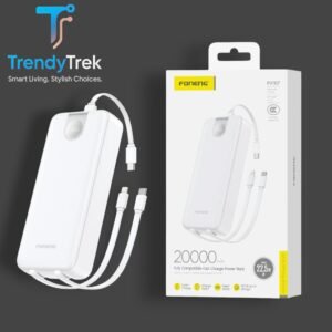 Foneng PX107 – 20000mAh Power Bank with 3 Built‑in Cables & LCD Display (22.5W PD)