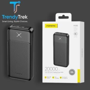 Foneng PX110 – 20000mAh Dual-Port Power Bank (2× USB-A, 5V/2.1A, Flight-Approved)