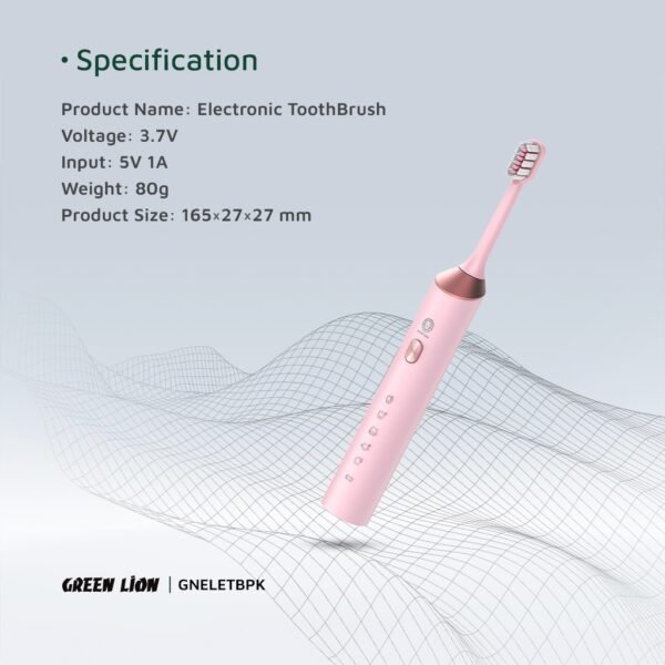 Green Lion Electric Toothbrush – Rechargeable, 4 Brush Heads - Image 3