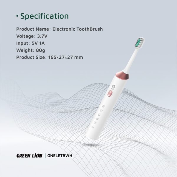 Green Lion Electric Toothbrush – Rechargeable, 4 Brush Heads - Image 7