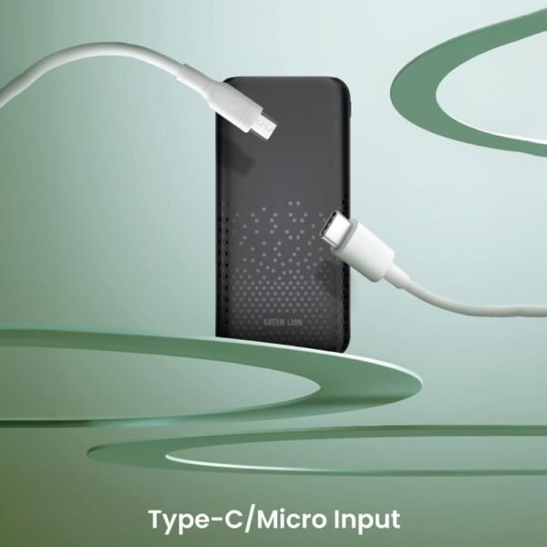 Green Lion Rome Ultra Slim – 10000mAh Power Bank (Dual USB-A, USB-C & Micro Inputs, 20W Fast Charge) - Image 5
