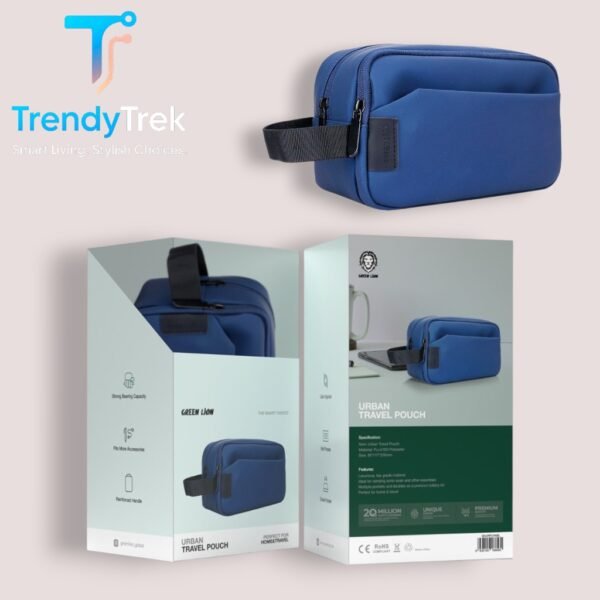 Green Lion Urban Travel Pouch – Black / Blue / Olive Green - Image 4