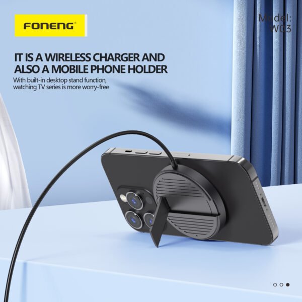 FONENG W03 2-in-1 Wireless Charging Stand – 15W - Image 4
