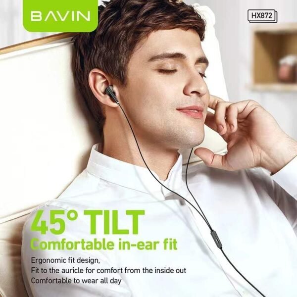 Bavin HX872 Type-C Hi-Res Stereo Earphones – Black - Image 8