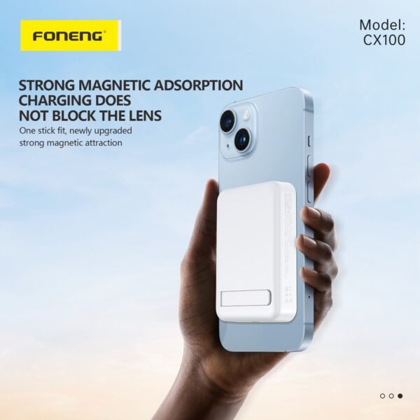 Foneng CX100 – 10000mAh Magnetic Power Bank with 15W Wireless & PD20W Fast Charging - Image 4