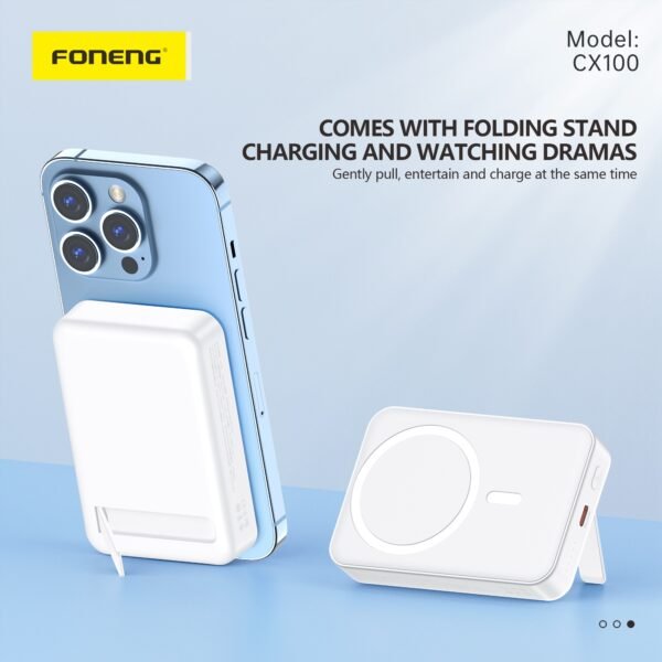 Foneng CX100 – 10000mAh Magnetic Power Bank with 15W Wireless & PD20W Fast Charging - Image 3