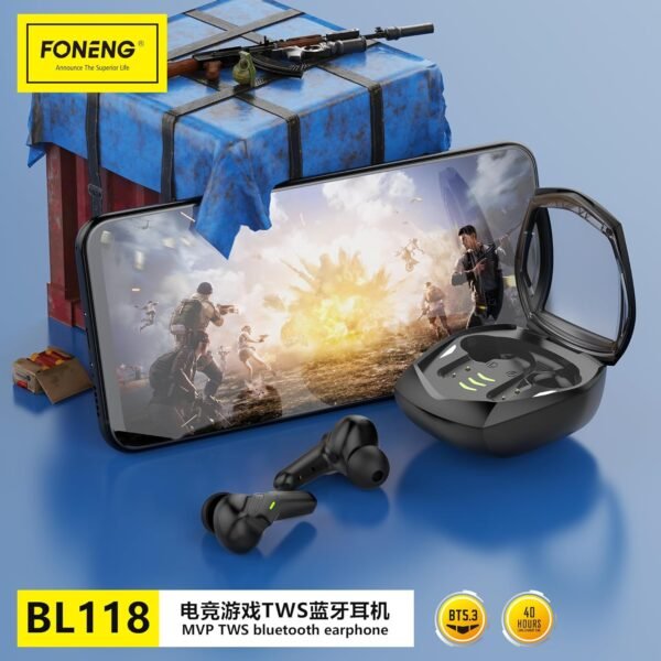 Foneng Games Wireless Earphone BL118 – Black - Image 3