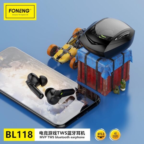 Foneng Games Wireless Earphone BL118 – Black - Image 4