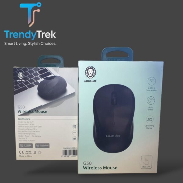 Green Lion G50 Wireless Mouse – 2.4GHz, 1200 DPI, Auto Sleep