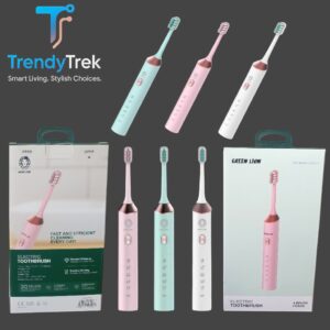 Green Lion Electric Toothbrush – Rechargeable, 4 Brush Heads