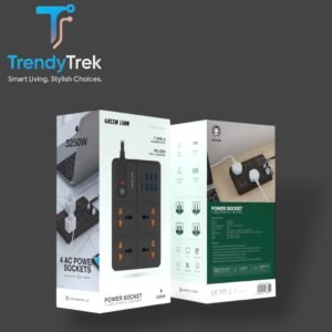 Green Lion UK Power Socket 7 USB-A Port & 1 PD Port – Black