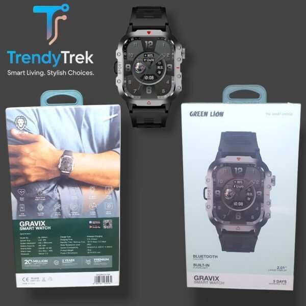 Green Lion Gravix Smart Watch – Black