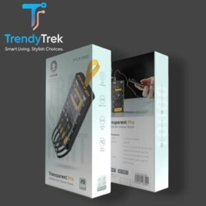 Green Lion Transparent Pro – 10000mAh Power Bank with Built-in Cables & 20W PD Fast Charging