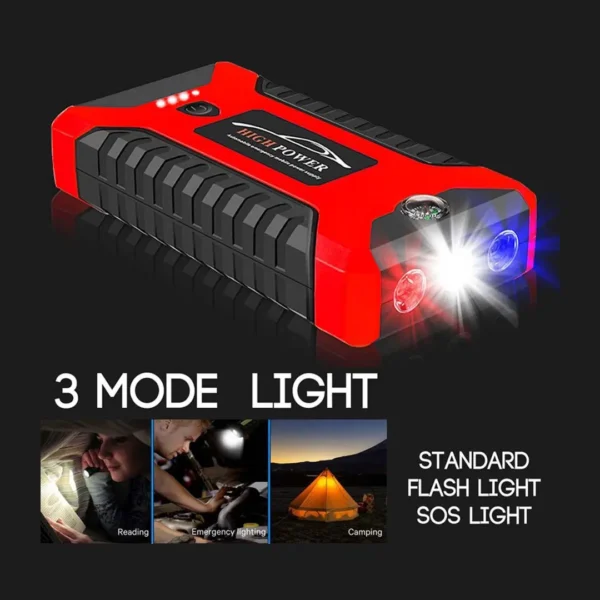High Power Multi-Function Jump Starter with Tire Inflator – All-in-One Car Emergency Kit - Image 4