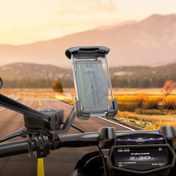 Hoco CA119 Motorcycle Rearview Mirror Phone Holder – 360° Adjustable & Shock-Resistant Mount - Image 4