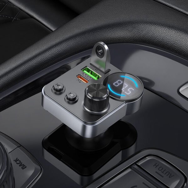 Hoco E86 High Power In-Car Wireless FM Transmitter – 48W Total Output - Image 4