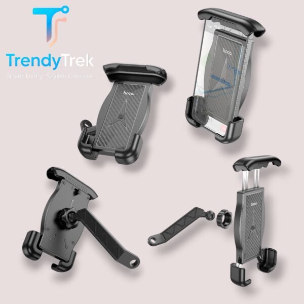 Hoco CA119 Motorcycle Rearview Mirror Phone Holder – 360° Adjustable & Shock-Resistant Mount - Image 2