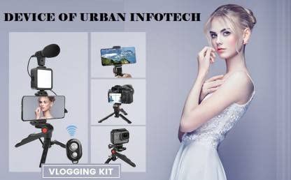 AY‑49 Video Making Kit – Tripod, LED Fill Light & Shotgun Mic for Vlogging - Image 4