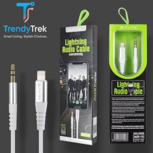 Bavin D-AUX-13-WH Lightning to 3.5mm Audio Cable – 1m