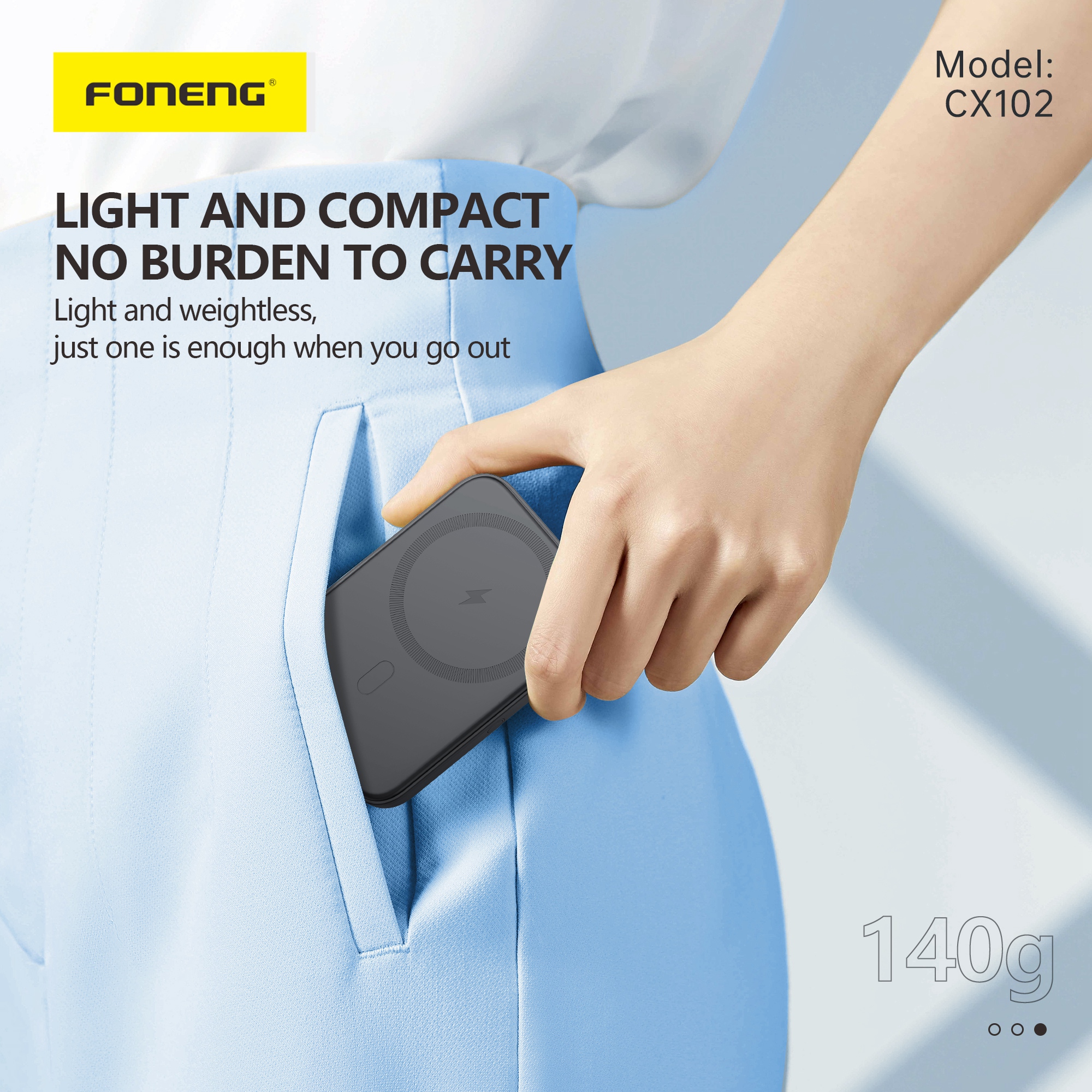 Foneng CX102 Magnetic Wireless Charging Power Bank – 5000mAh - Image 6