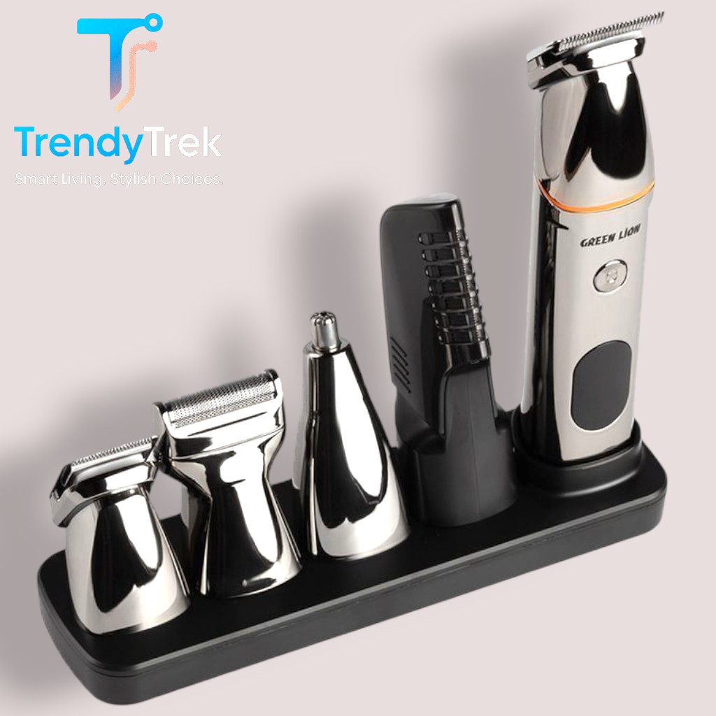 Green Lion 5 in 1 Multi-Function Hair Clipper Set – Black (600mAh) - Image 2