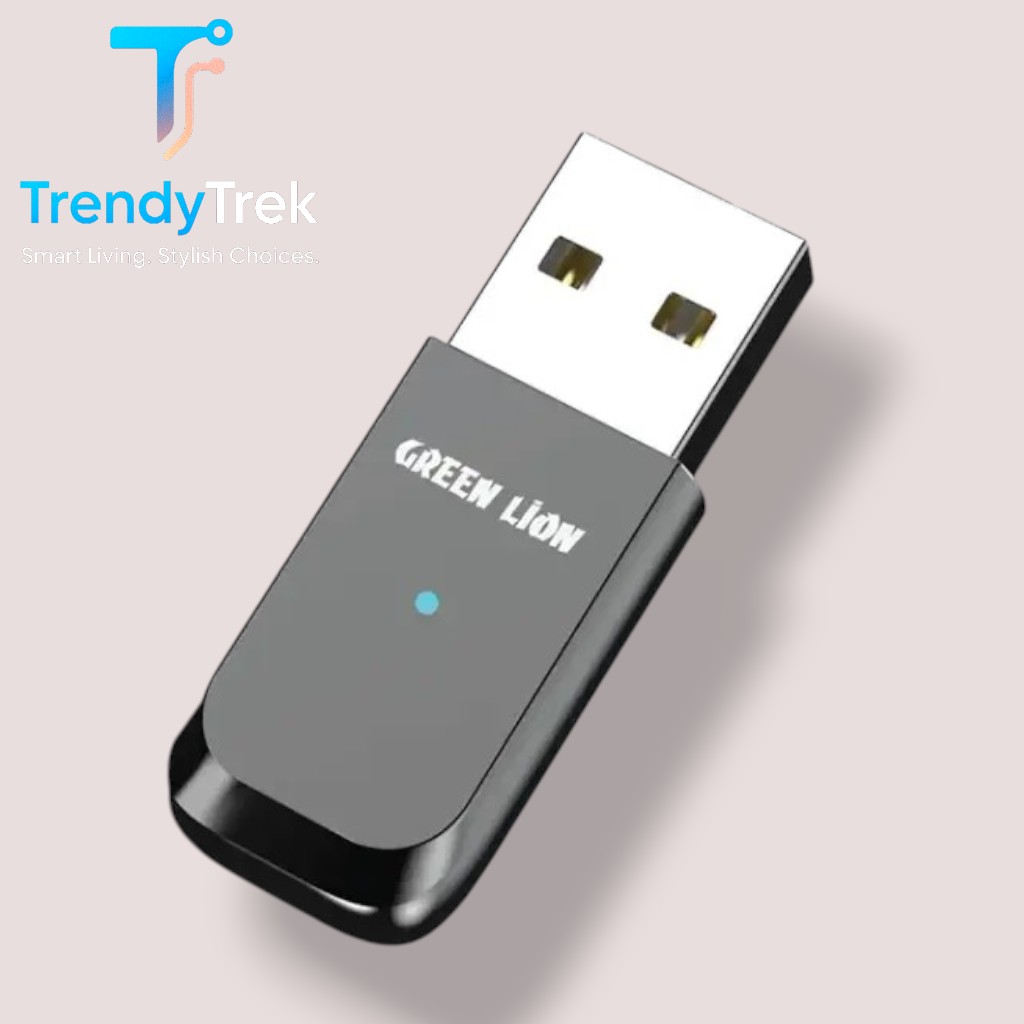 Green Lion Zinc Alloy Bluetooth Adapter – Black (V5.3 USB) - Image 2
