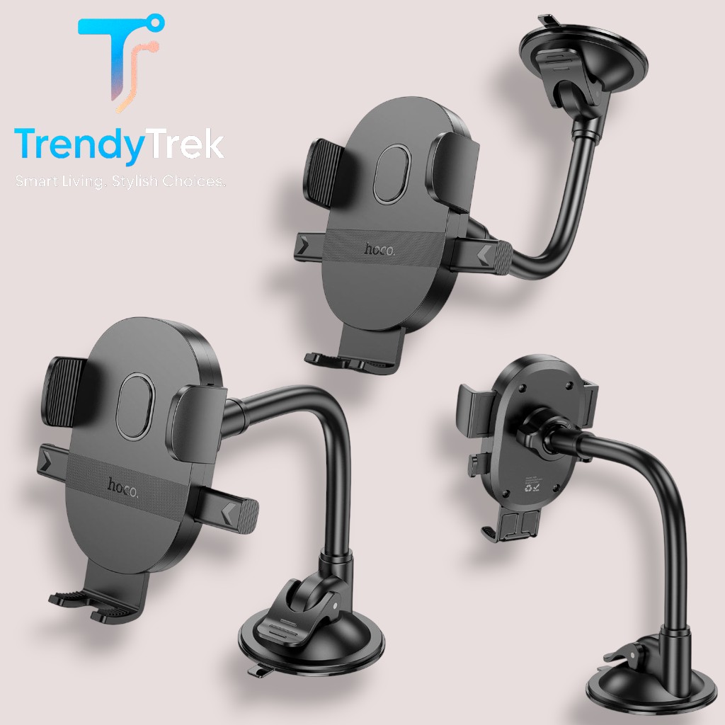 Hoco H20 Mighty One-Button Windshield Car Holder – Strong Clamping Arm - Image 2