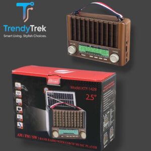 KBroad KTF-1428 Solar Charging Radio & Bluetooth Speaker (2.5″)