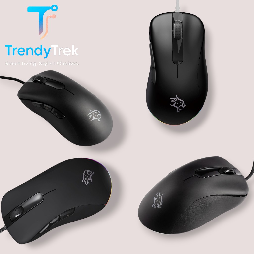 Porodo Gaming BlackHawk 8D Wired Gaming Mouse – PDX318 (Black) - Image 2