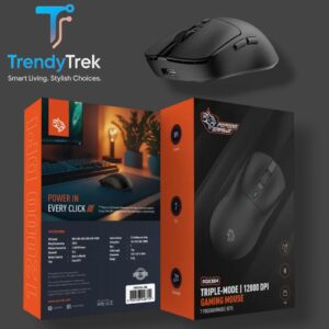 Porodo Gaming Triple-Mode 12000 DPI Gaming Mouse – Black (PDX324)