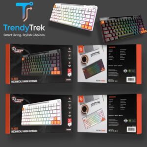 Porodo PDX226 Gaming Wired 84 Keys Mechanical Keyboard – Red Switch (Black / White)