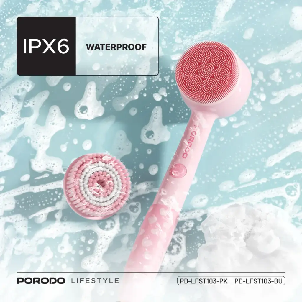 Porodo Kids Electric Bath Brush (3-in-1 Soft Cleanser) – Pink or Blue - Image 5