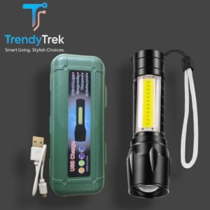 Mini COB LED Tactical Flashlight – USB Rechargeable