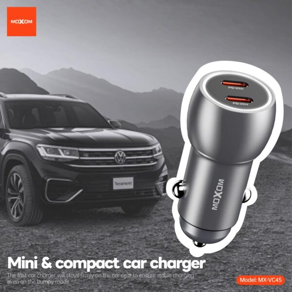 MOXOM 60W Dual PD Fast Car Charger (Model: MX-VC45) - Image 6
