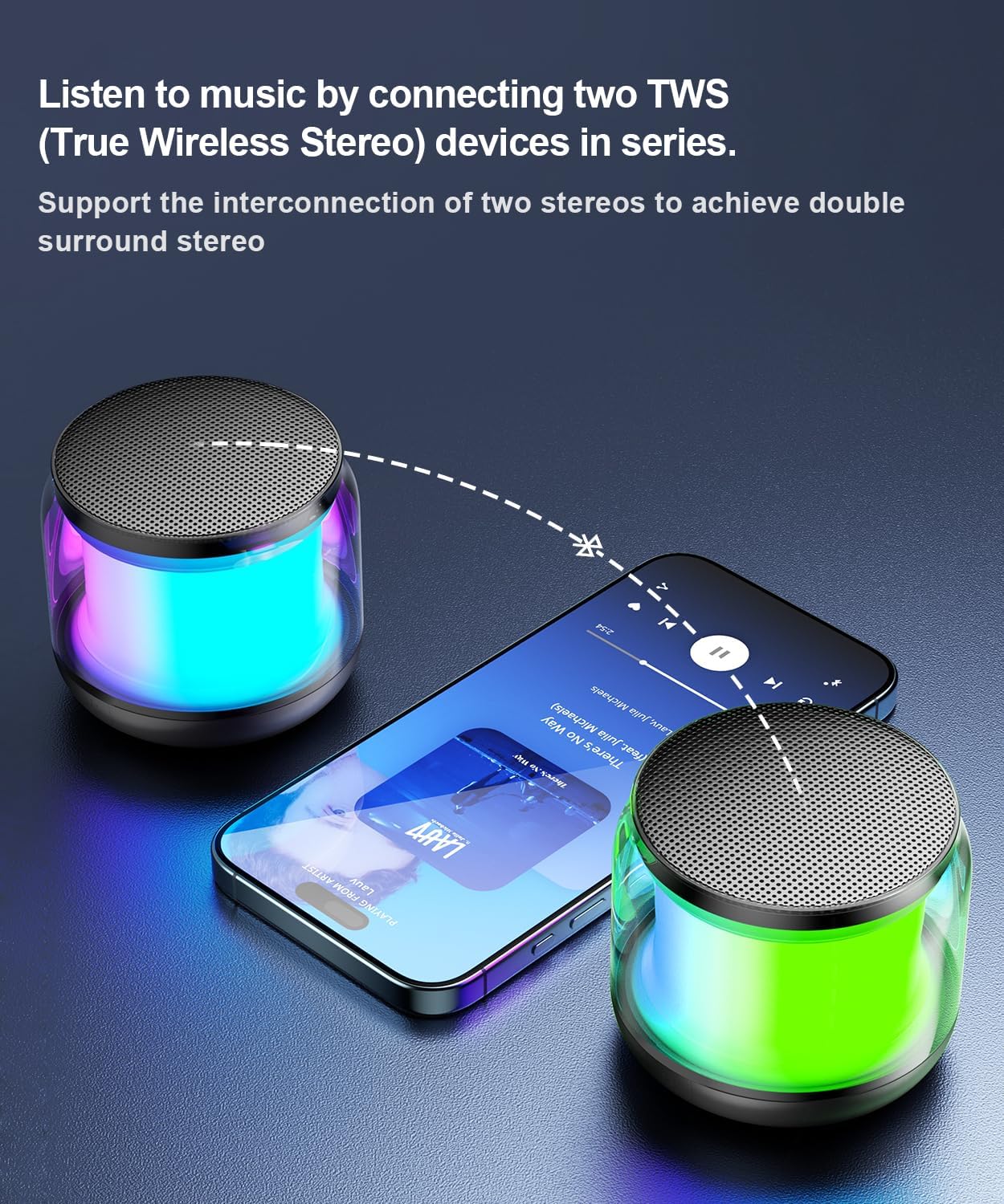 VDENMENV DR32 Wireless Bluetooth Speaker with LED Lights - Image 9