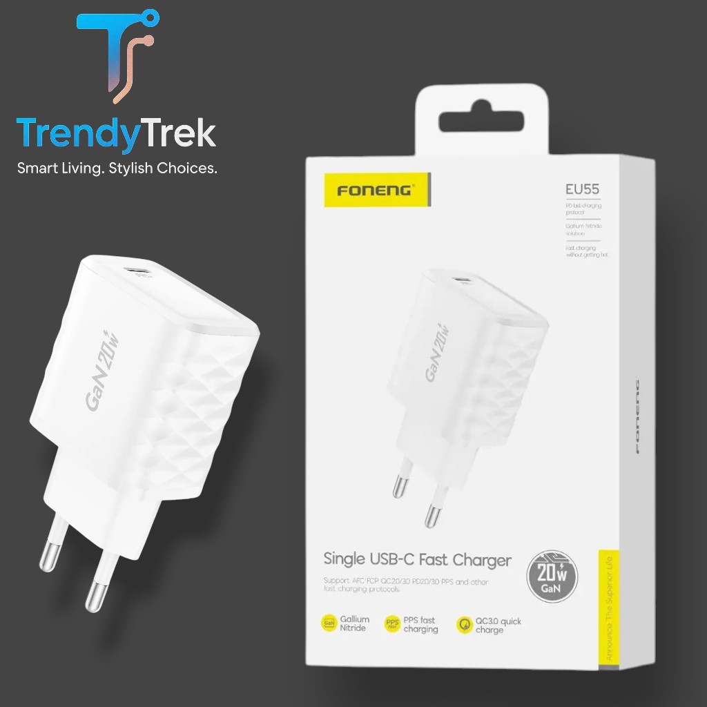 Foneng EU55 GaN 20W Single USB-C Fast Charger