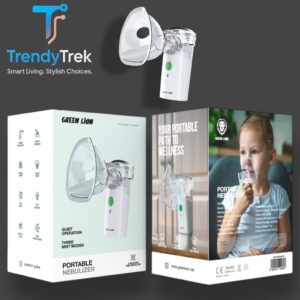 Green Lion Portable Nebulizer – 3 Mist Modes – Dual Power Supply – White