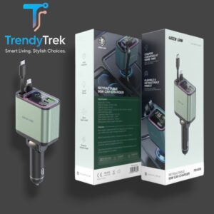 Green Lion Retractable 90W Car Charger – PD 65W